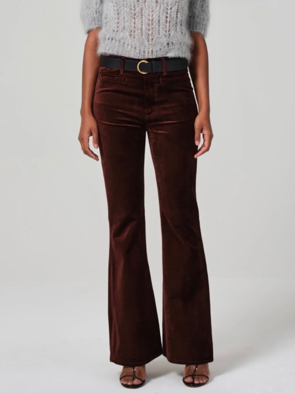 Citizens of Humanity Lilah Flare Pants With Welt Pocket Chocolate Milk SZ 31